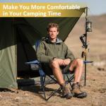 VOYSIGN Folding Camping Chair with Cup Holder & Storage Bag, 225lbs Capacity, Large Anti-Sink Feet, Breathable PE Coated Fabric for Outdoor, Hiking, Beach, Fishing, Backpacking, Cyan