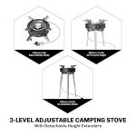 Fire-Maple Saturn X Camping Stove - High-Power Outdoor Cooking Stove with Dual Preheating Tubes, Wind-Resistant, Adjustable Height and Foldable Supports for Camping
