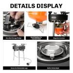 Fire-Maple Saturn X Camping Stove - High-Power Outdoor Cooking Stove with Dual Preheating Tubes, Wind-Resistant, Adjustable Height and Foldable Supports for Camping