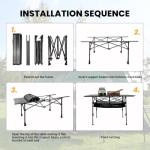 KINGROCK Folding Camping Table, Aluminum Roll-up Table with Easy Carrying Bag for Outdoor, Sturdy, Stable