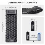 ONETIGRIS Blackcrystal Sleeping Pad, Ultralight Camping Sleeping Pad with Pillow Built-in Foot Pump Inflatable Sleeping Mat Compact for Camping Backpacking Hiking Traveling Tent