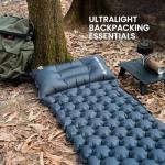 ONETIGRIS Blackcrystal Sleeping Pad, Ultralight Camping Sleeping Pad with Pillow Built-in Foot Pump Inflatable Sleeping Mat Compact for Camping Backpacking Hiking Traveling Tent