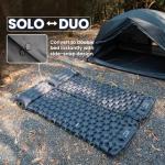 ONETIGRIS Blackcrystal Sleeping Pad, Ultralight Camping Sleeping Pad with Pillow Built-in Foot Pump Inflatable Sleeping Mat Compact for Camping Backpacking Hiking Traveling Tent