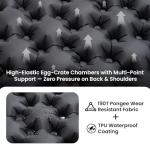 ONETIGRIS Blackcrystal Sleeping Pad, Ultralight Camping Sleeping Pad with Pillow Built-in Foot Pump Inflatable Sleeping Mat Compact for Camping Backpacking Hiking Traveling Tent