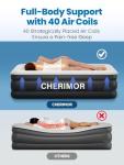 CHERIMOR Queen Air Mattress with Built-in Pump, 18" Raised Comfort, 48Hr Leak-Proof Test, Upgraded Honeycomb Pillar Design, Supports 800 lbs, 3-Min Inflation-Inflatable Bed for Home Guests & Camping