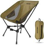 MARCHWAY Lightweight Folding Camping Chair, Portable Foldable Compact for Outdoor Camp, Travel, Beach, Picnic, Festival, Hiking, Backpacking, Supports 330Lbs (Khaki)