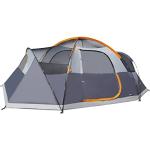 Amazon Basics 8-Person Camping Tent, 3-Season Dome Design with Rainfly, Orange/Grey