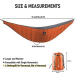 AYAMAYA Single & Double Hammock Underquilt Full Length Big Size Under Quilts for Hammocks, Camping Backpacking Essential, Winter Cold Weather Warm UQ Blanket Bottom Insulation