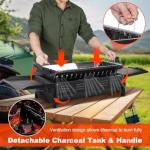 Hiteemer Portable Charcoal Grill - 26 Inch Folding BBQ Grills Hibachi Grill barbecue Grills Outdoor Cooking for Backyard Camping Travel Party Picnic Thanksgiving, With Storage Bag