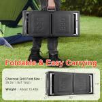 Hiteemer Portable Charcoal Grill - 26 Inch Folding BBQ Grills Hibachi Grill barbecue Grills Outdoor Cooking for Backyard Camping Travel Party Picnic Thanksgiving, With Storage Bag