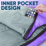 PTEROMY Sleeping Bags for Adults, Lightweight Water Resistant Backpacking Camping Sleeping Bag for Warm Cold Weather, Camping Essentials for Hiking Outdoor Travel (Purple)