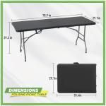 BestOffice Outdoor Folding Camping Table Plastic Table Portable Square Height Dining Table Perfect for Picnics,Parties,Party and Camping,Black