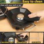 Camping Stove Propane, 2 Burner Camp Stove, 20,000 BTU Propane Camping Stoves, Portable Gas Stove with Windscreen, Storage Bag, Regulator for Picnic, BBQ, Tailgating