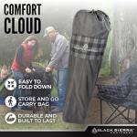 Black Sierra Oversized Camping Chair for Adults, Heavy Duty Outdoor Seat with Plush Padding, Supports 400lbs, Cup Holder & Carry Bag, Comfortable Folding Chair for Tailgating, Patio, & Sideline Events