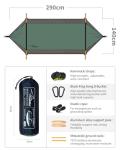 Travel Bird Camping Hammock Tent with Mosquito Net and Sunshade, Extra Large for 2 Person, Lightweight Hanging Hammocks Tree Straps, Bivvy Ground Tent for Outside, Hiking, and Travel