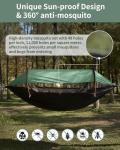 Travel Bird Camping Hammock Tent with Mosquito Net and Sunshade, Extra Large for 2 Person, Lightweight Hanging Hammocks Tree Straps, Bivvy Ground Tent for Outside, Hiking, and Travel