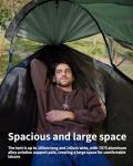 Travel Bird Camping Hammock Tent with Mosquito Net and Sunshade, Extra Large for 2 Person, Lightweight Hanging Hammocks Tree Straps, Bivvy Ground Tent for Outside, Hiking, and Travel