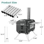 Gaomon Outdoor Portable Wood Stove, Tent Stove,Wood Burning Stove for Camping,Cast Iron Wood Stove,Tent Heaters for Camping, Includes Chimney Pipes ans View Glass,Ice-fishing, Cookout, Hiking, Travel