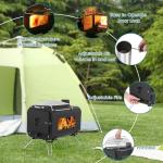 Gaomon Outdoor Portable Wood Stove, Tent Stove,Wood Burning Stove for Camping,Cast Iron Wood Stove,Tent Heaters for Camping, Includes Chimney Pipes ans View Glass,Ice-fishing, Cookout, Hiking, Travel