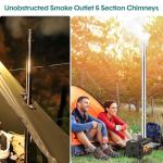 Gaomon Outdoor Portable Wood Stove, Tent Stove,Wood Burning Stove for Camping,Cast Iron Wood Stove,Tent Heaters for Camping, Includes Chimney Pipes ans View Glass,Ice-fishing, Cookout, Hiking, Travel