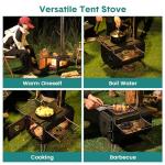 Gaomon Outdoor Portable Wood Stove, Tent Stove,Wood Burning Stove for Camping,Cast Iron Wood Stove,Tent Heaters for Camping, Includes Chimney Pipes ans View Glass,Ice-fishing, Cookout, Hiking, Travel