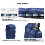 REDCAMP Cotton Flannel Sleeping Bag for Adults, XL 32F Comfortable, Envelope with Compression Sack Blue 2lbs(95"x35")