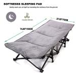 Gehannah Thick Camping Sleeping Pad, Soft Comfortable Microfiber Camping Cot Pads for Adults, Lightweight Foldable Sleeping mats for Traveling Hiking Backpacking Traveling Grey Large