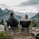 Lightweight Camping Chairs with Adjustable Height, Portable Camping Chairs for Adults with Carry Bag and Side Pockets, Folding Chairs for Outside for Camping, Beach, Fishing, Trip, Picnic (Black)