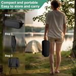 Lightweight Camping Chairs with Adjustable Height, Portable Camping Chairs for Adults with Carry Bag and Side Pockets, Folding Chairs for Outside for Camping, Beach, Fishing, Trip, Picnic (Black)