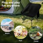 Lightweight Camping Chairs with Adjustable Height, Portable Camping Chairs for Adults with Carry Bag and Side Pockets, Folding Chairs for Outside for Camping, Beach, Fishing, Trip, Picnic (Black)