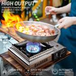 GasBRUH Propane or Butane Stove with Windblocker, Dual Fuel 10,000 BTU Stainess Steel Propane Stove for Camping(TANK not included)