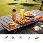 ALPHA CAMP Folding Camping Table, Portable Roll-up Table with Adjustable Height, Large Storage Bag and Carrying Bag, Tall Aluminum Table for Indoor & Outdoor Picnic BBQ Backyards Beach