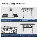 ALPHA CAMP Folding Camping Table, Portable Roll-up Table with Adjustable Height, Large Storage Bag and Carrying Bag, Tall Aluminum Table for Indoor & Outdoor Picnic BBQ Backyards Beach