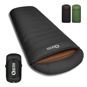 QEZER XL Sleeping Bag-600 Fill Power Down Sleeping Bag for Adults, Ultralight Ideal for Backpacking, Camping, Hiking