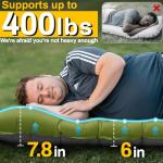 Camping Sleeping Pad, Extra Thick 6 Inch Inflatable Camping Mat with Pillow, Built-in Foot Pump Sleeping Pad for Camping Ultralight Self Inflating Campings Pad for Tent Backpacking Hiking Camp Gear