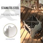 Camping Wood Stove Lightweight Stainless Steel Portable Backpacking Stove Folding Wood Burning Stove for Outdoor Hiking Camping Picnic Traveling