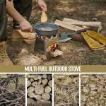 Camping Wood Stove Lightweight Stainless Steel Portable Backpacking Stove Folding Wood Burning Stove for Outdoor Hiking Camping Picnic Traveling