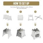 Camping Wood Stove Lightweight Stainless Steel Portable Backpacking Stove Folding Wood Burning Stove for Outdoor Hiking Camping Picnic Traveling