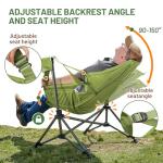 TIMBER RIDGE Hammock Camping Chair, Oversized Swinging Hammock Chair with Adjustable Back and Seat for Outdoor Lawn, Sports, Supports 400lbs, Green