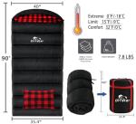 ORRSTAR Sleeping Bag Cold Weather Sleeping Bags for Adults 0 Degree Sleeping Bag with Pillow Extra Large Flannel Big and Tall XXL Warm Winter Zero Degree Camping