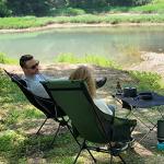 TOBTOS High Back Camping Chair, Lightweight Folding Chair with Head Support, Compact Chair with Carry Bag for Outdoor Camp, Hiking, Backpacking (Yellow)