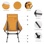 TOBTOS High Back Camping Chair, Lightweight Folding Chair with Head Support, Compact Chair with Carry Bag for Outdoor Camp, Hiking, Backpacking (Yellow)