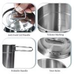 KOKKOYA 2 Piece Set Backpacking Camping Cups Mugs Camping Cooking Pot Cookware Set 304Foodgrade Outdoor Metal Stainless Steel Camp Cups for Boiling Water with Vented Lid Stackable for Hunting