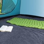 Bestway WanderLite 74 Inch by 23 Inch Regular Rectangular Nylon Fabric Outdoor Sleeping Air Pad with Repair Patch and Storage Bag, Green