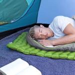 Bestway WanderLite 74 Inch by 23 Inch Regular Rectangular Nylon Fabric Outdoor Sleeping Air Pad with Repair Patch and Storage Bag, Green