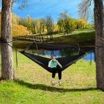 Lulladle Ultralight 2 Person Camping Hammock Mesh House Type Hammock Portable Travel Hanging Hammock 600lbs Durable Parachute Nylon Easy Setup and Pack for Backpacking Hiking Backyard