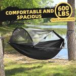 Lulladle Ultralight 2 Person Camping Hammock Mesh House Type Hammock Portable Travel Hanging Hammock 600lbs Durable Parachute Nylon Easy Setup and Pack for Backpacking Hiking Backyard