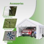 YOPTO 13x20 FT Canopy with 2 Roll-Up Doors,Waterproof Party Tent w/Steel Frame & Ventilation Windows,Carport & Storage Shelter for Vehicle,Car,White
