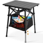 Audoyon Folding Camping Table - Small Outdoor Table with Storage Bag - Adjustable Height 14.2'' & 18.9'', Portable Lightweight Aluminum Foldable Side Table for Picnic, BBQ, Beach & Tailgating