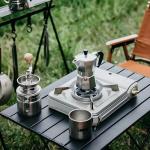 Audoyon Folding Camping Table - Small Outdoor Table with Storage Bag - Adjustable Height 14.2'' & 18.9'', Portable Lightweight Aluminum Foldable Side Table for Picnic, BBQ, Beach & Tailgating